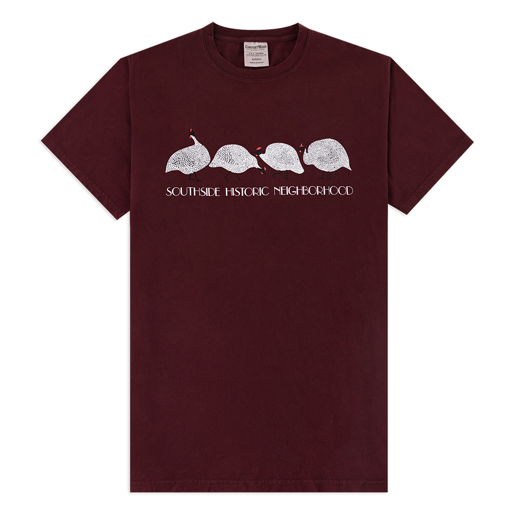 Maroon T-Shirt with Southside Historic Neighborhood Design