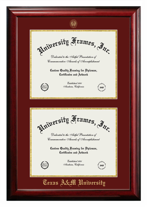 Texas A&M Double Diploma Frame
