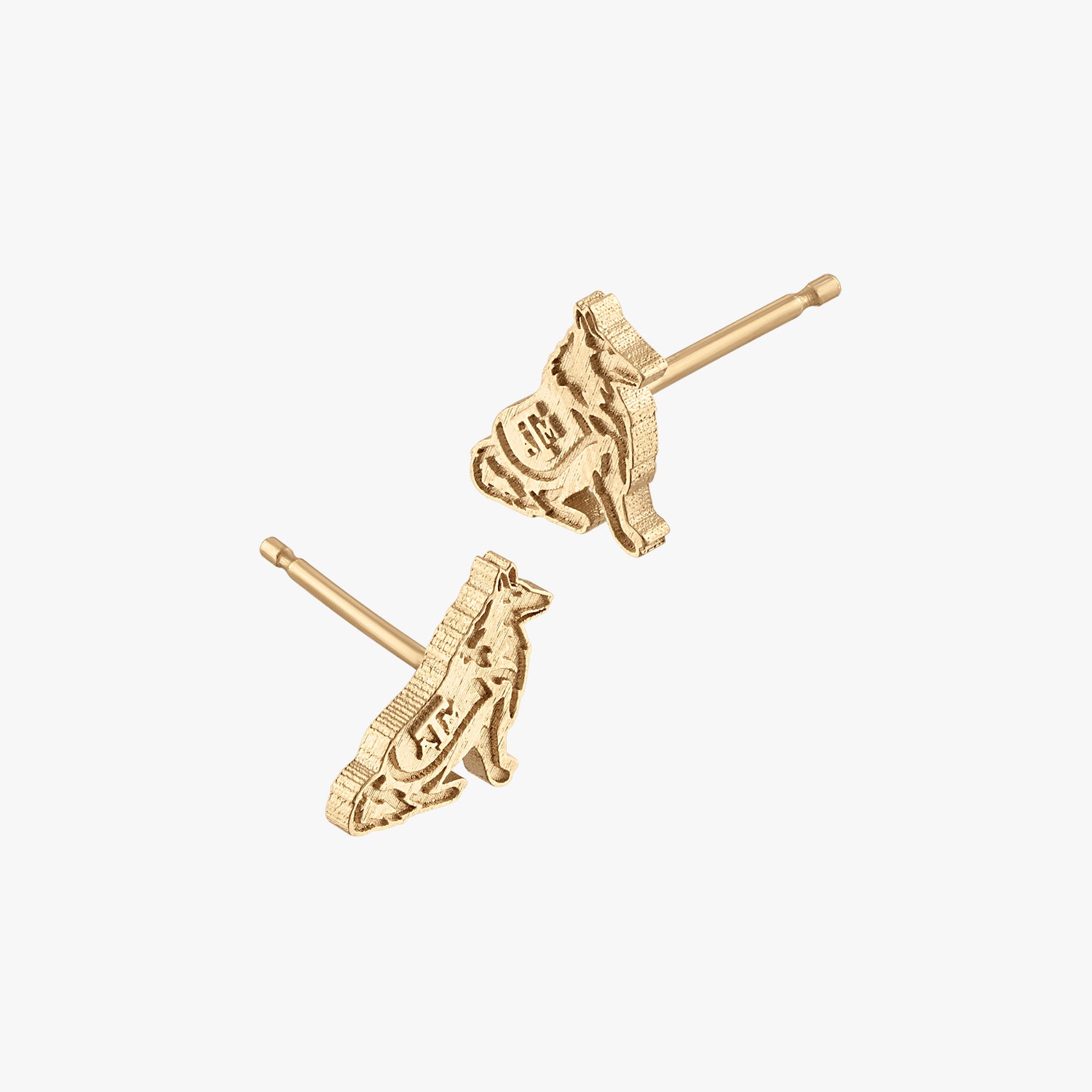 Texas A&M Reveille Stud Earrings -Cavan Gold / 8mm