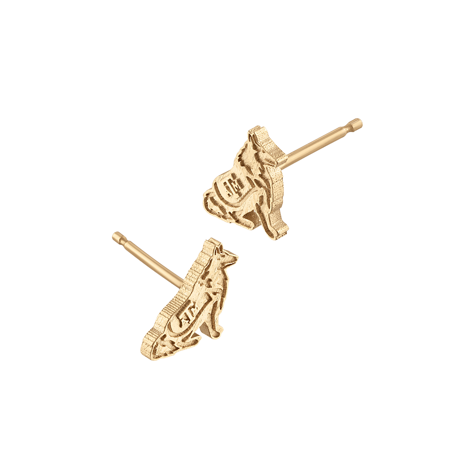 Texas A&M Reveille Stud Earrings -Cavan Gold / 8mm