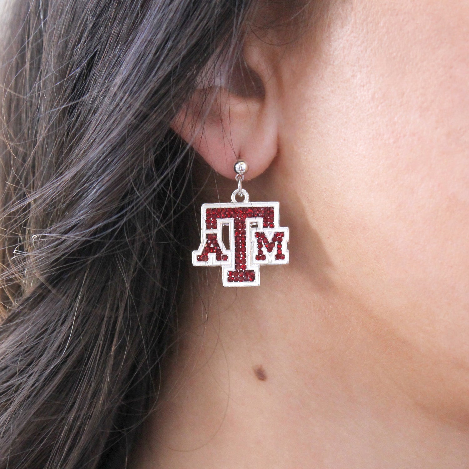 Texas A&M Seasons Jewelry Crystal Logo Earrings