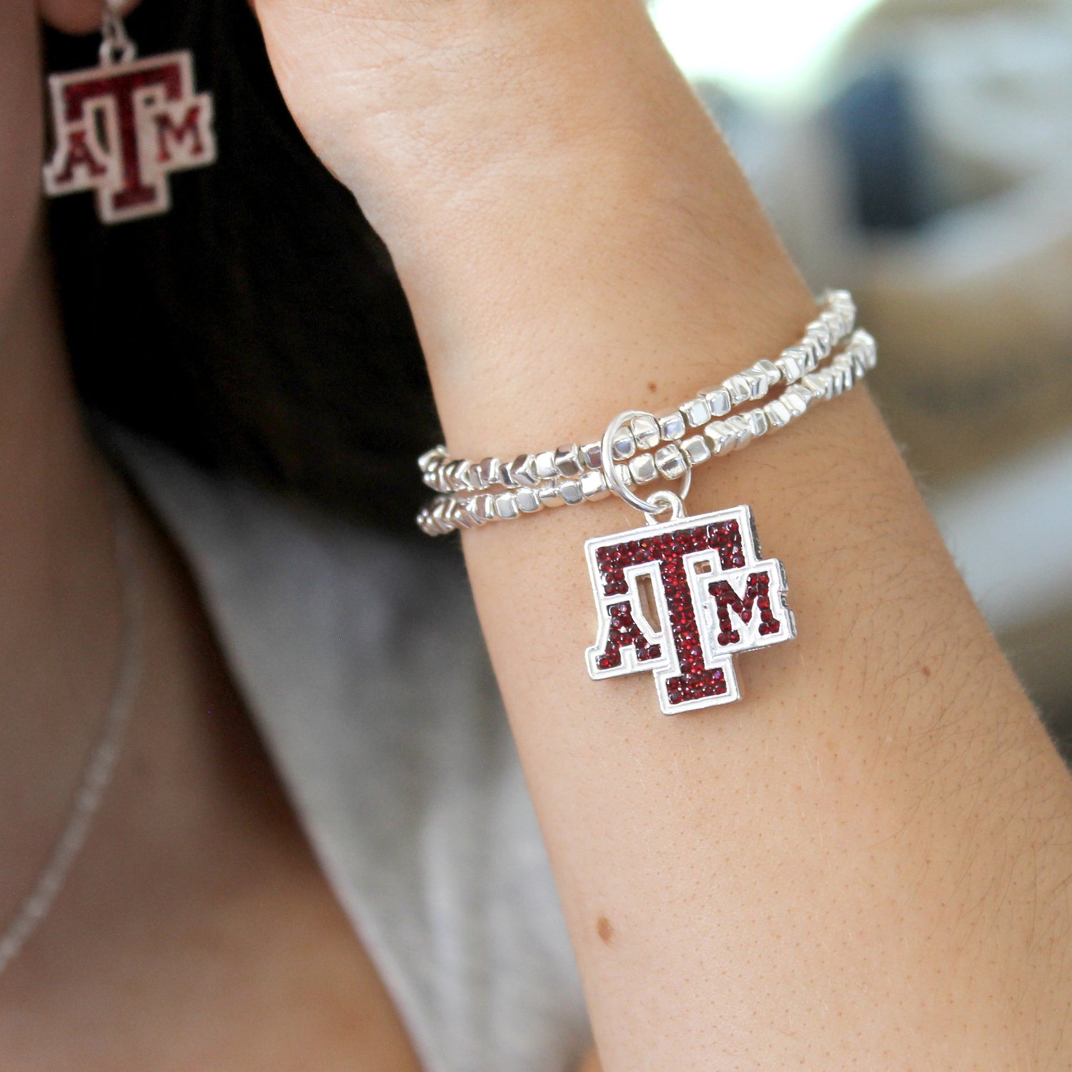 Texas A&M Seasons Jewelry Crystal Logo Stretch Bracelet