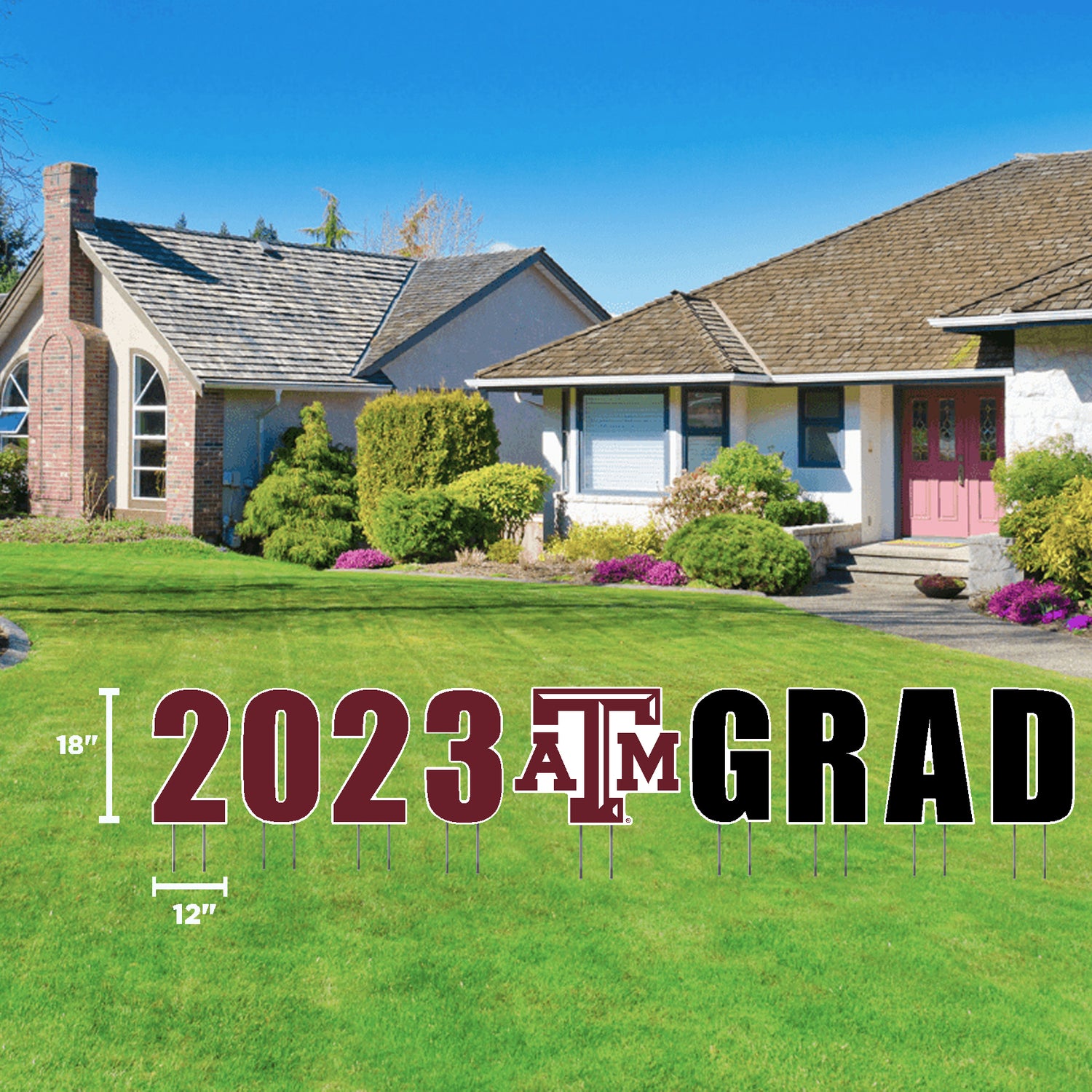 2023 Texas A&M Grad Yard Sign Display 18" x 12"