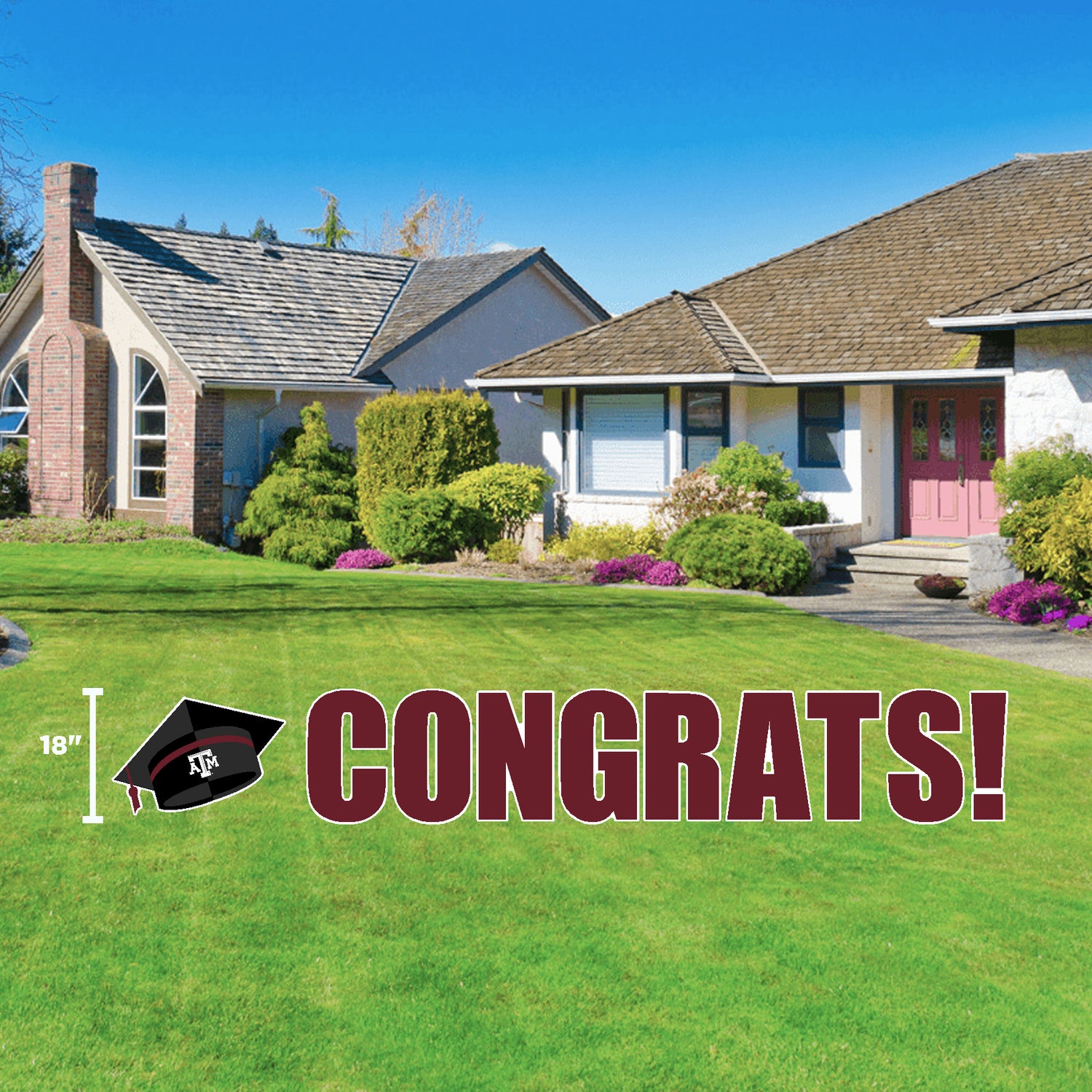 Dropship Item: Texas A&M Congrats Yard Sign Display 18" x 12"