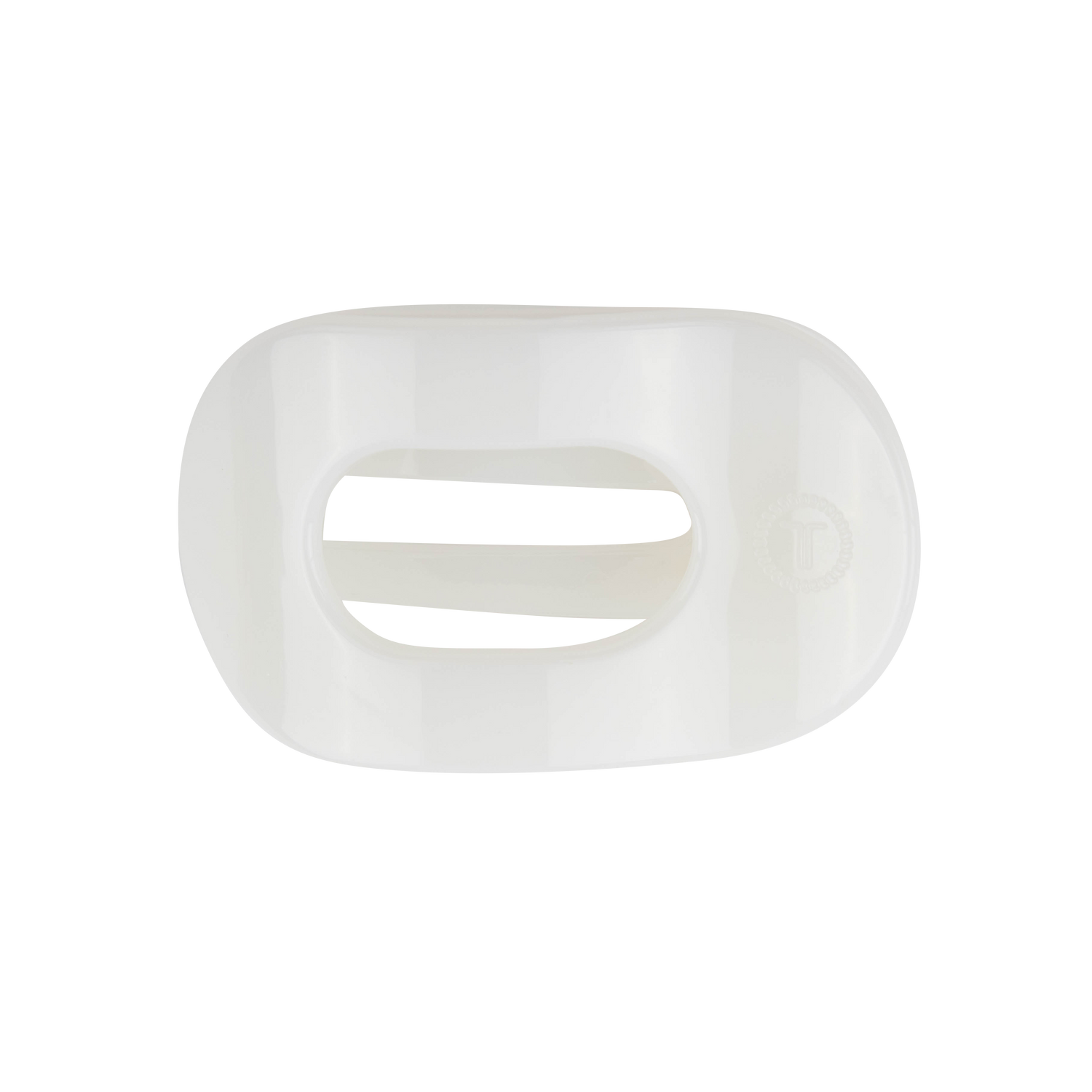 Small white flat hair clip
