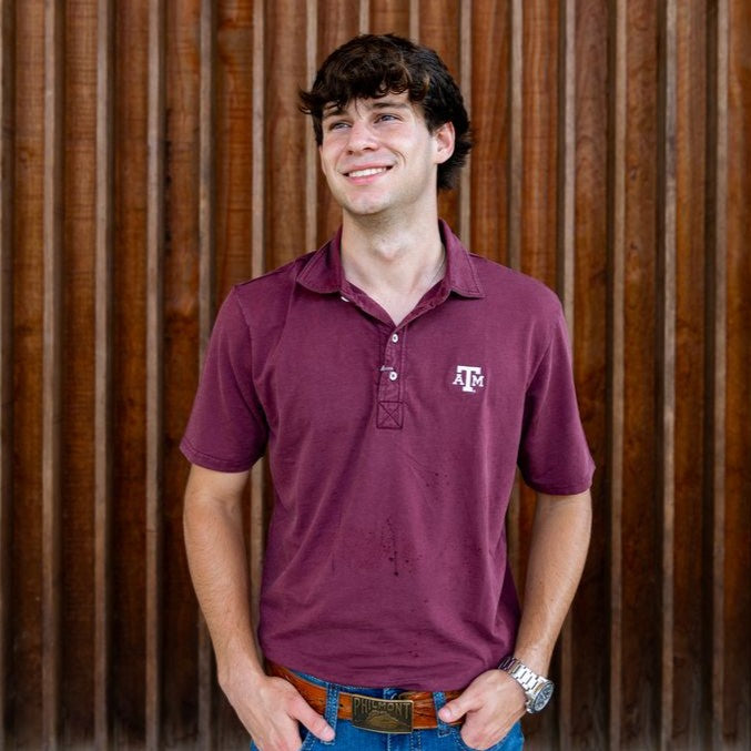 Texas A&M Johnnie-O Cotton Coastal Wash Polo