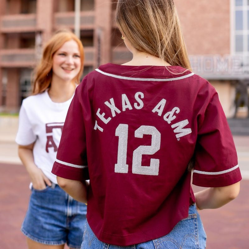 Texas A&M Stewart Simmons Sequin Baseball Button-Up