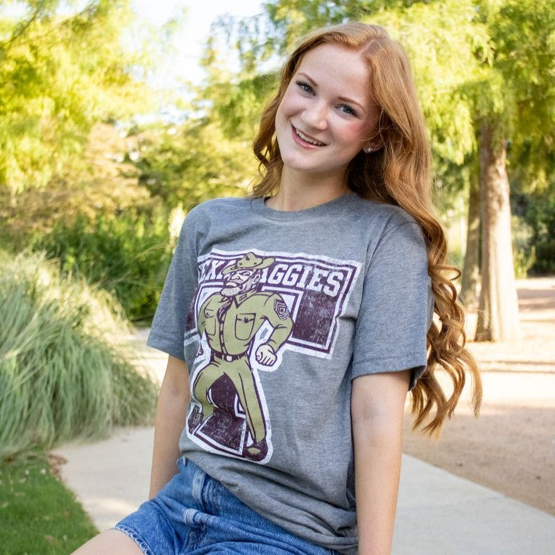 Texas Aggies Bella + Canvas Triblend Walking Sarge Tee - Gray