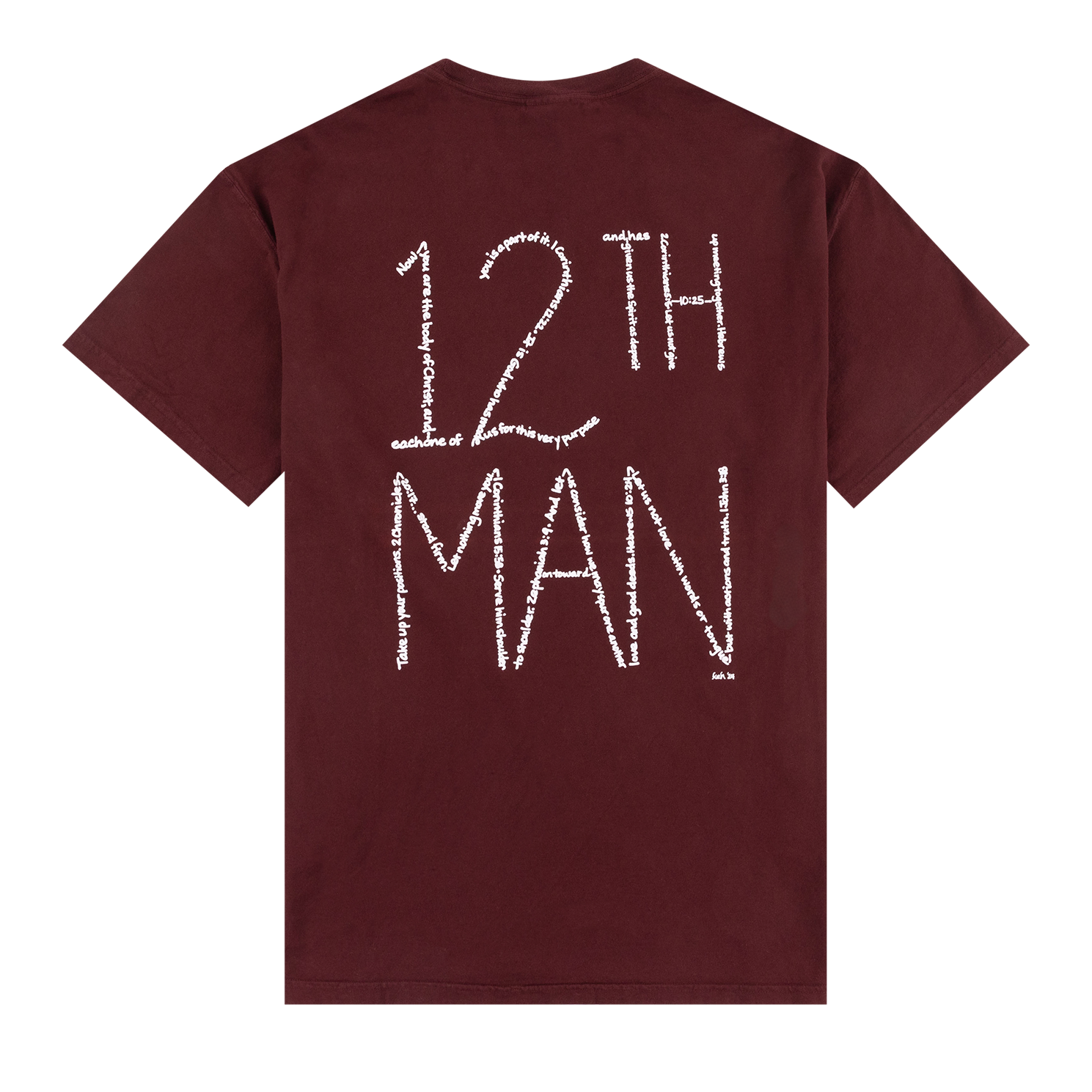 Texas A&M 12th Man Scripture T-Shirt - Maroon