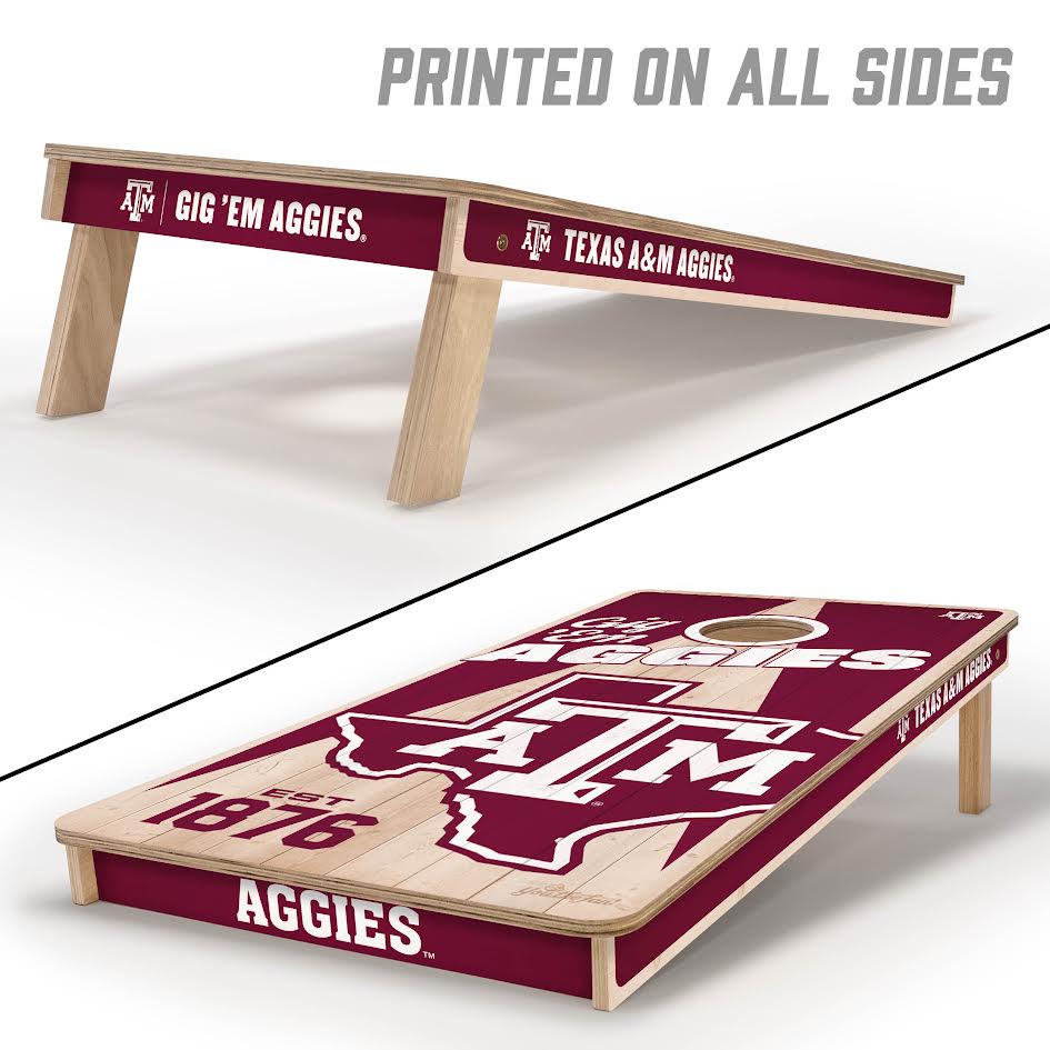 Wooden Cornhole Board with Lonestar A&M Logo