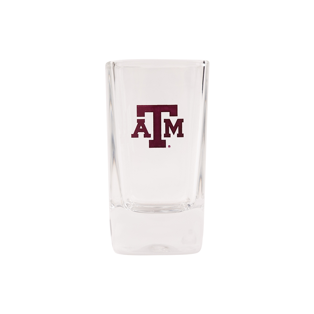 Clear glass with Texas A&M logo