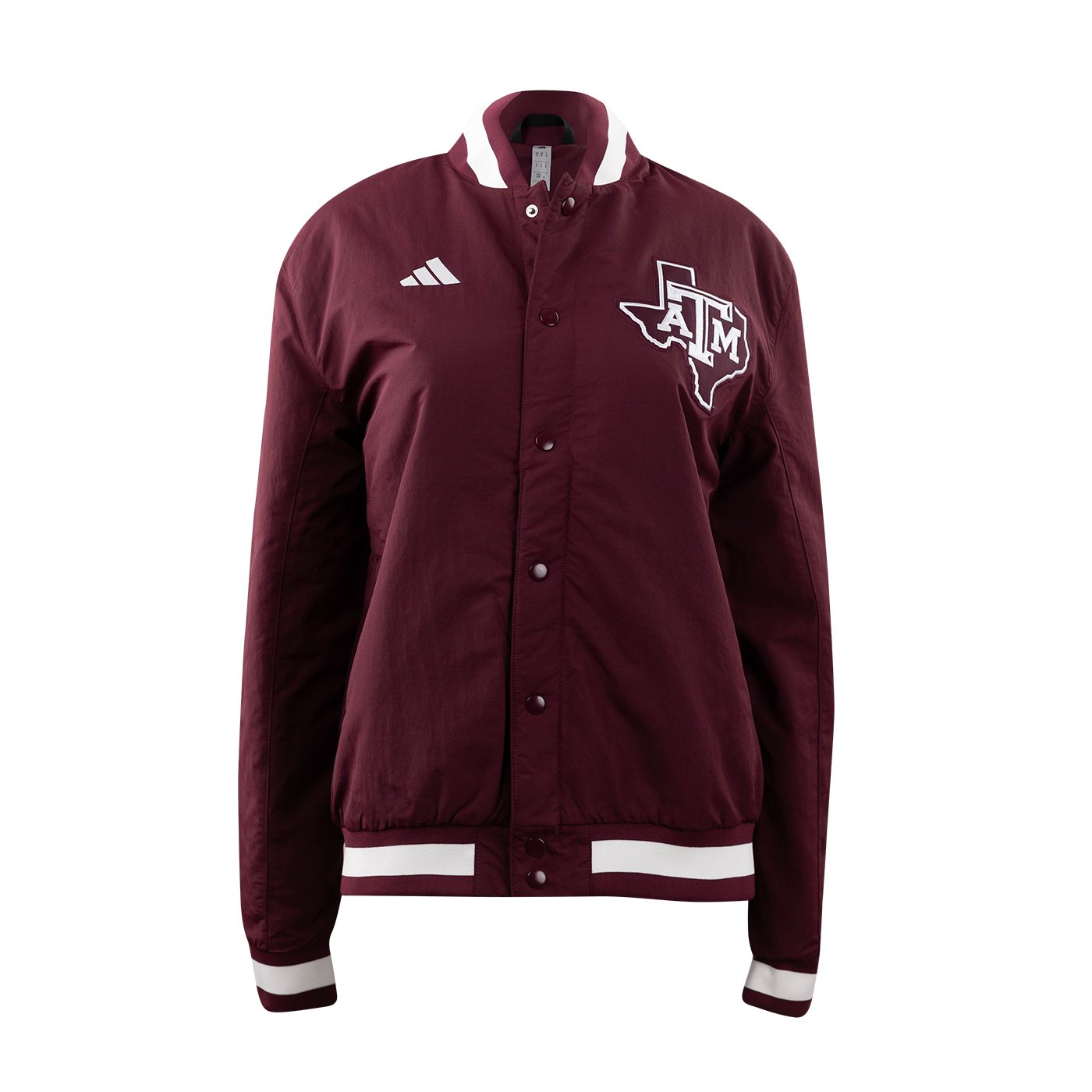 Maroon Coaches Jacket with Lonestar A&M Logo on front and Script Aggies on the back