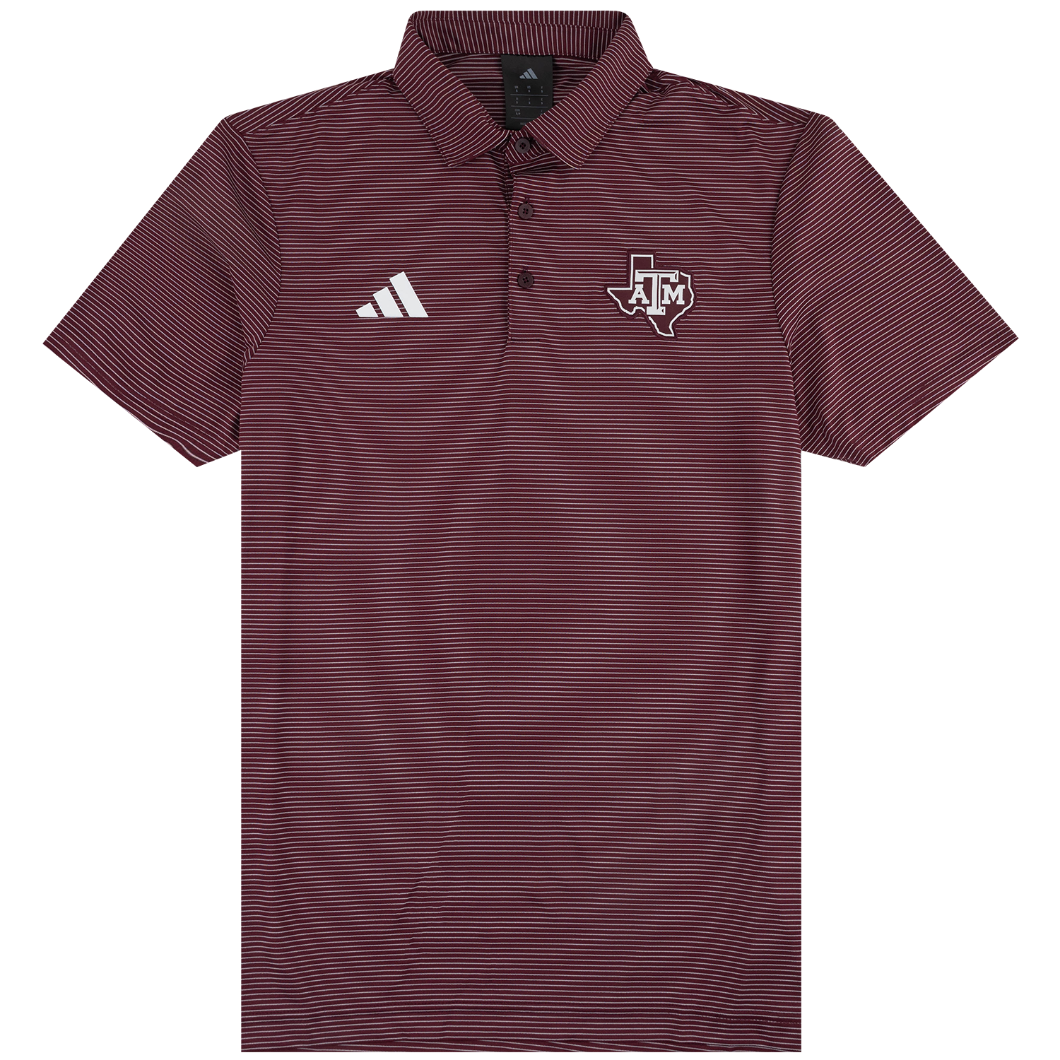Texas A&M Adidas Lonestar Stripe Polo - Maroon