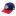 Red white and blue hat with white, beveled ATM logo