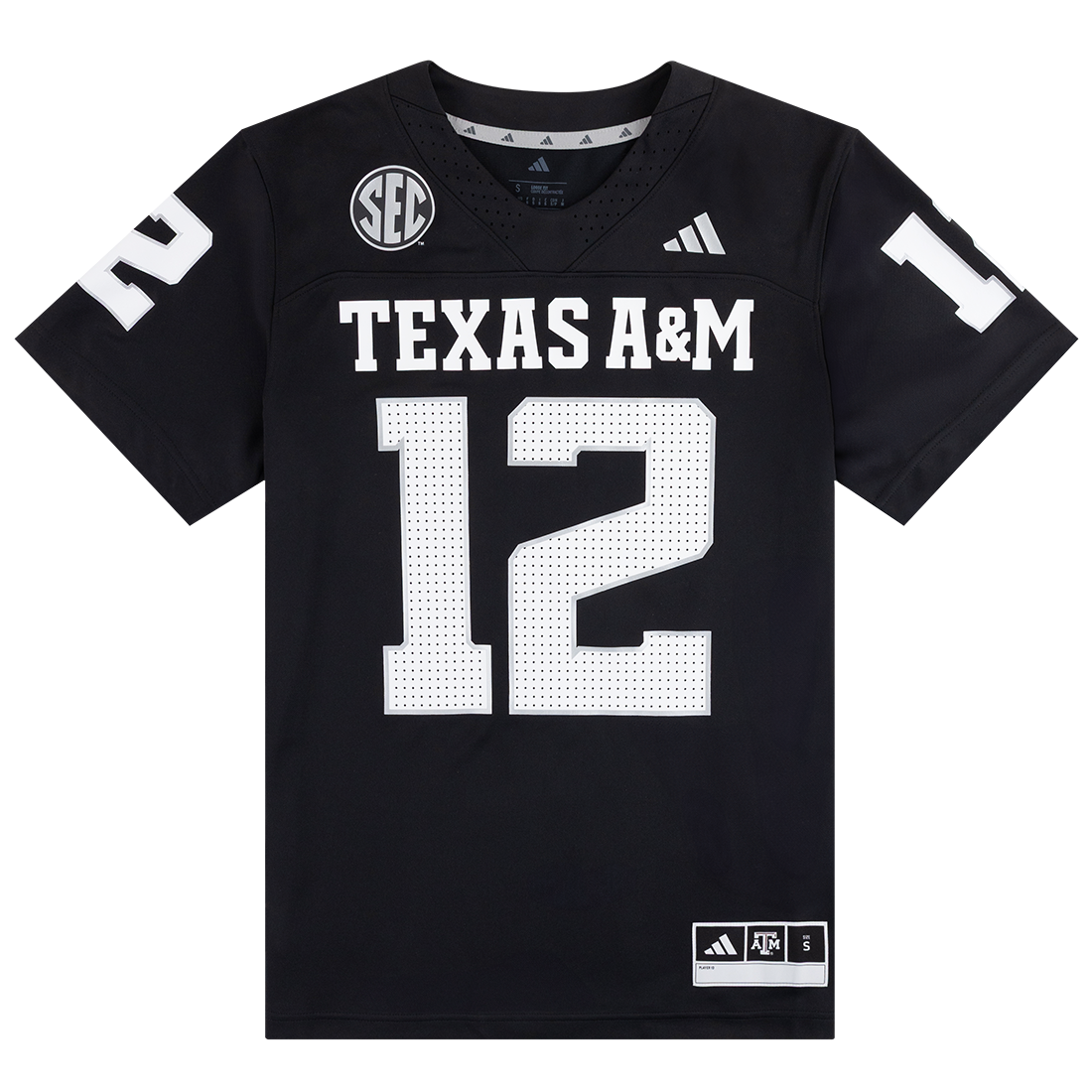 Black Texas A&M jersey with number 12 
