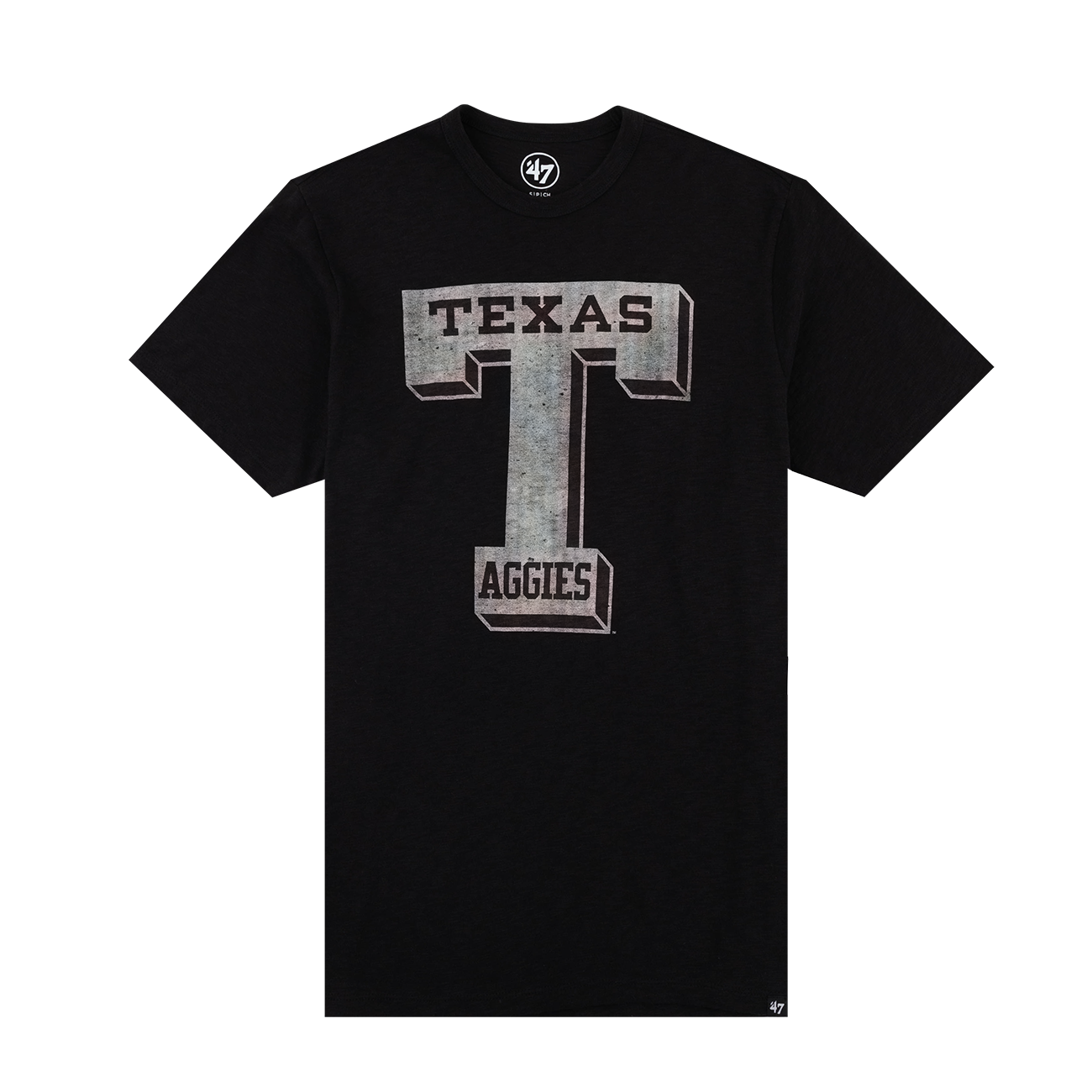 Black t-shirt with 'Texas Aggies' inside the block T.