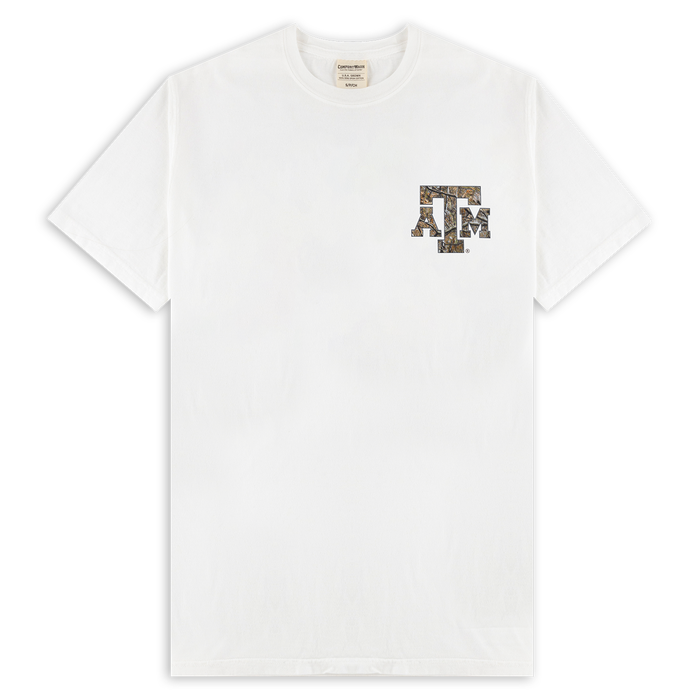 White T-Shirt with Camo ATM Logo