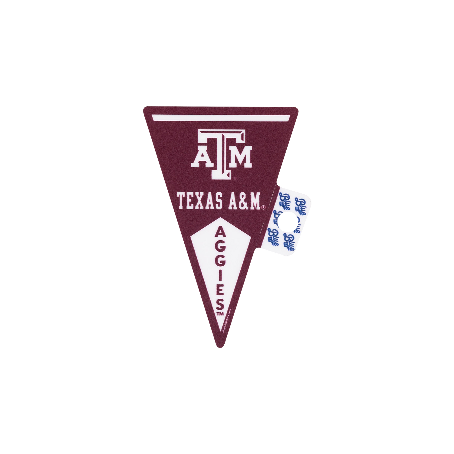 Maroon and white pennant with Texas A&M Aggies logo 