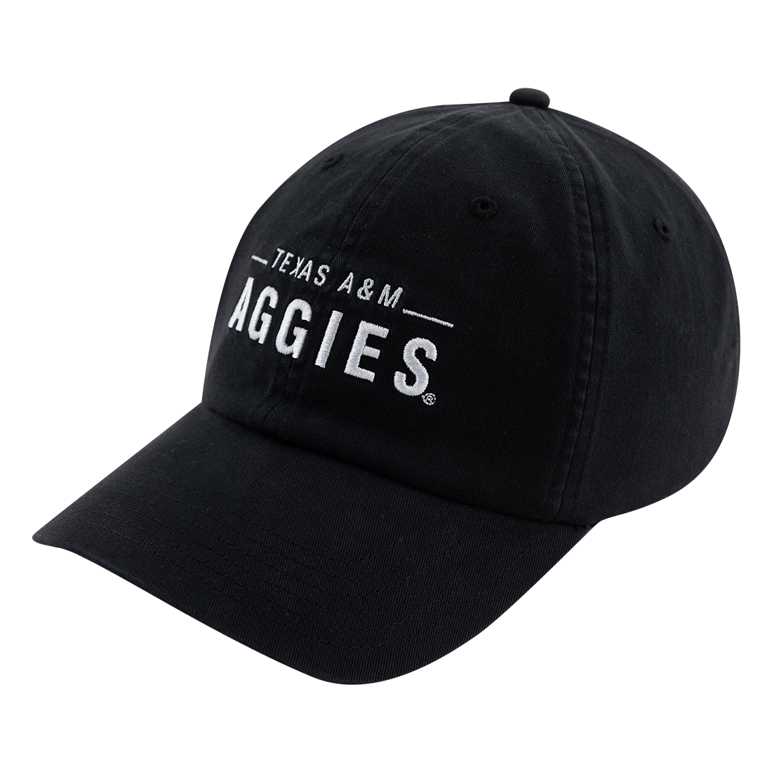 Black cap with "Texas A&M AGGIES" in white.