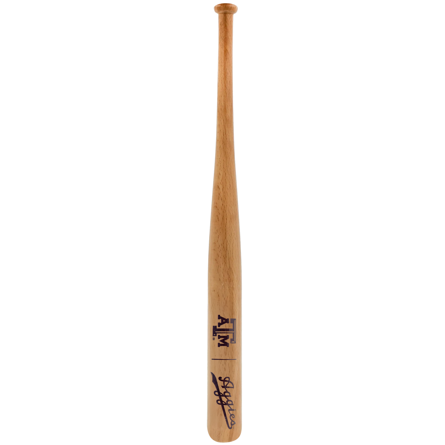 Baseball Bat with Script Aggies and ATM Logo