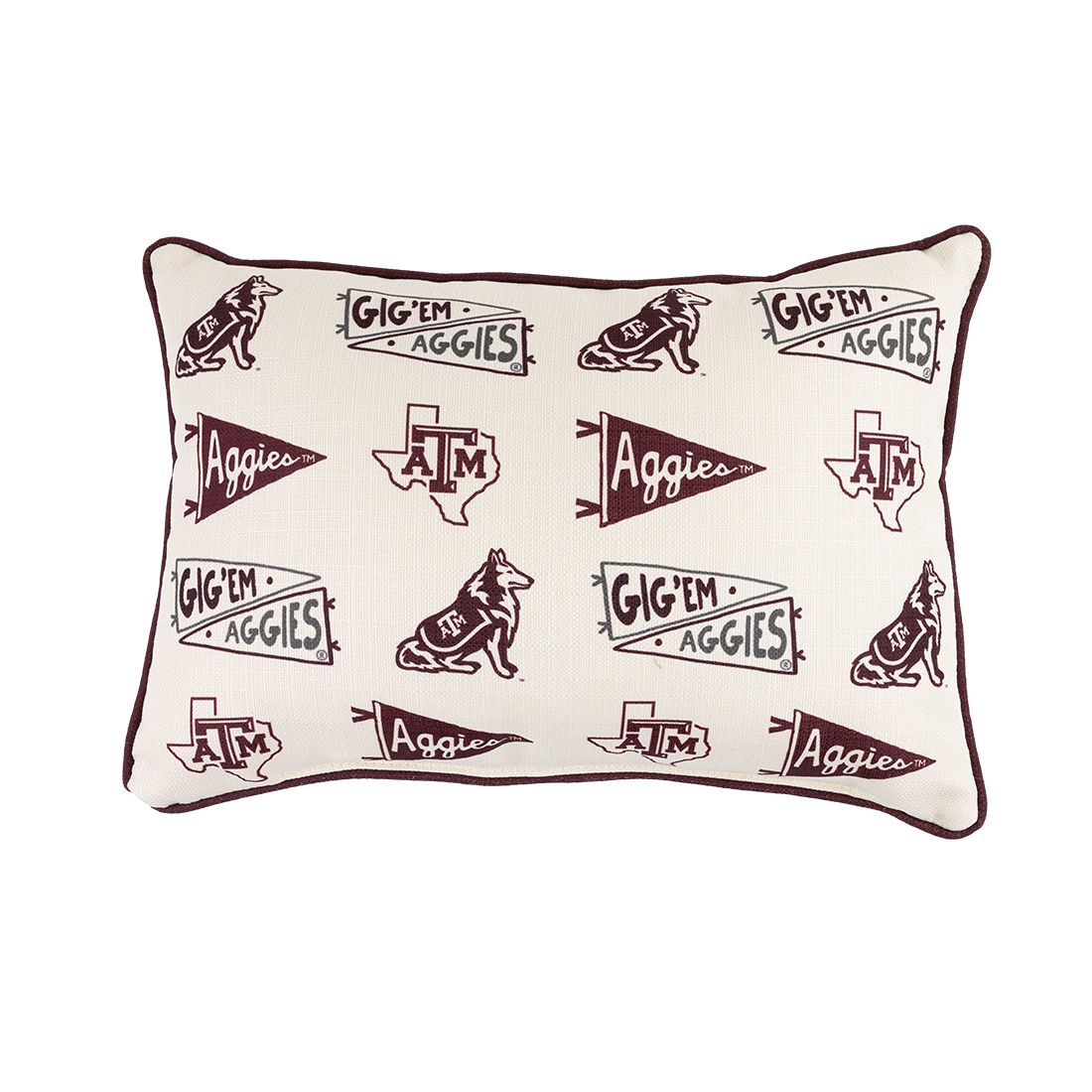 Texas A&M Aggies Pennant Pattern Pillow