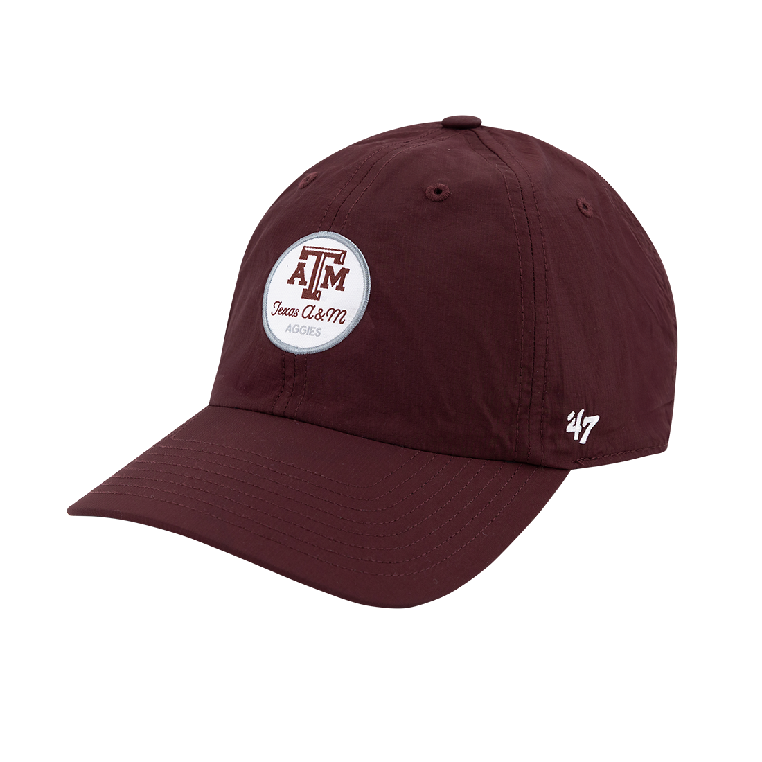 Maroon performance hat with white patch and "Texas A&M Aggies" in maroon and gray