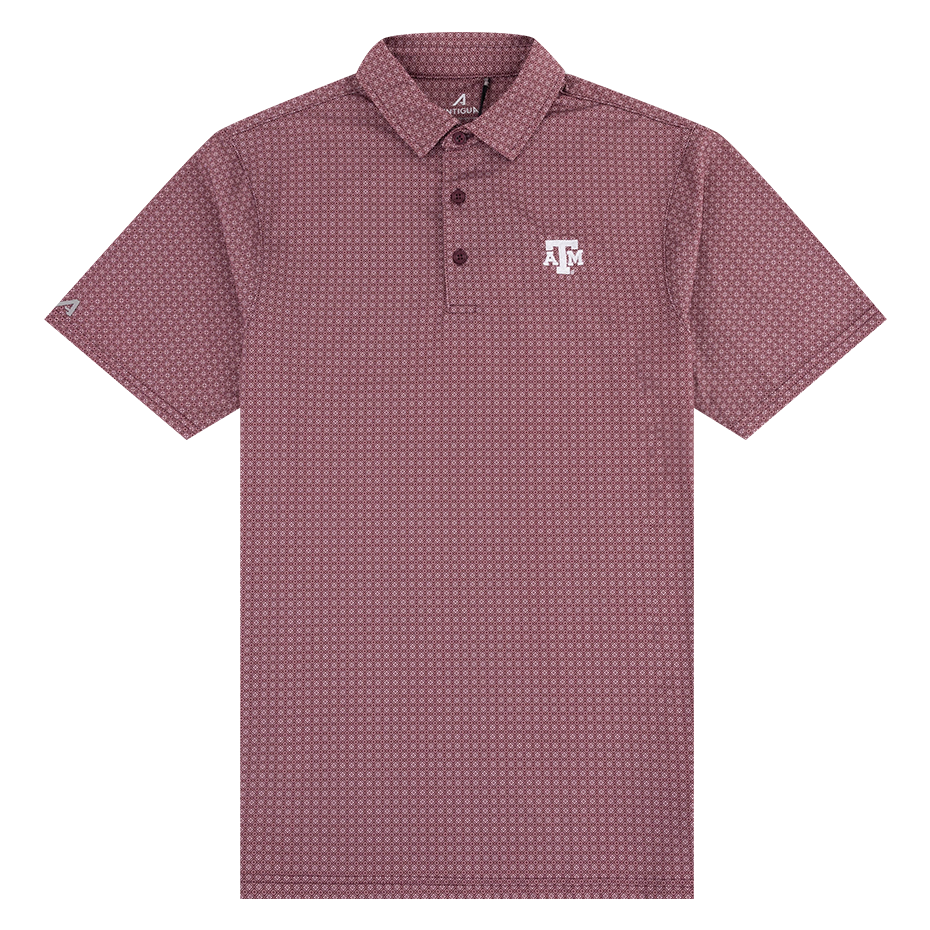 Texas A&M Antigua Mosaic Polo in Maroon