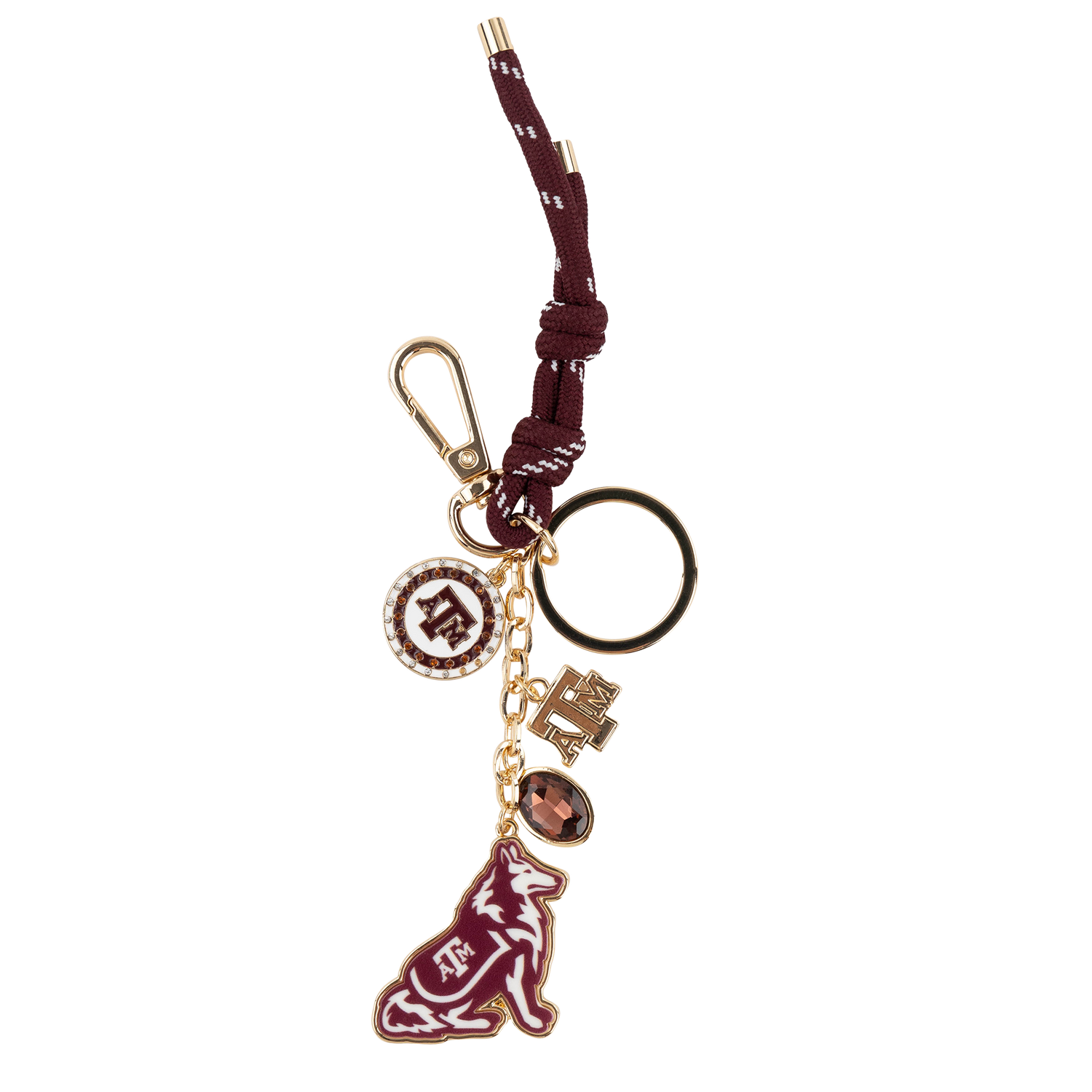 Texas A&M CANVAS Cluster Paracord Bag Charm - Maroon