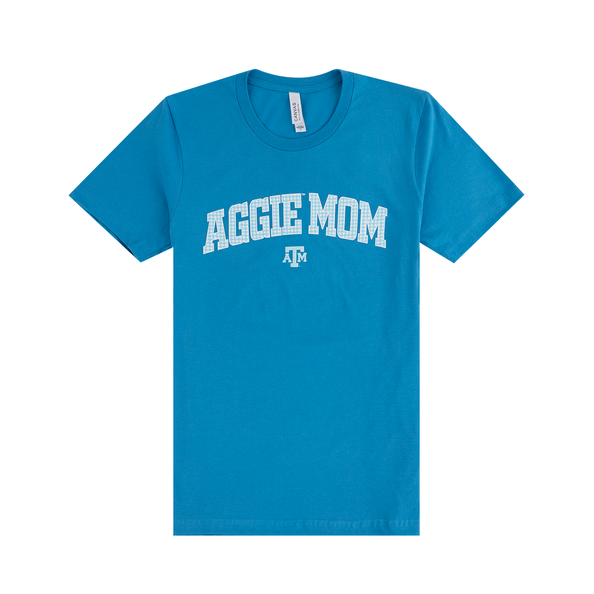 Blue T-Shirt with Blue Gingham Text