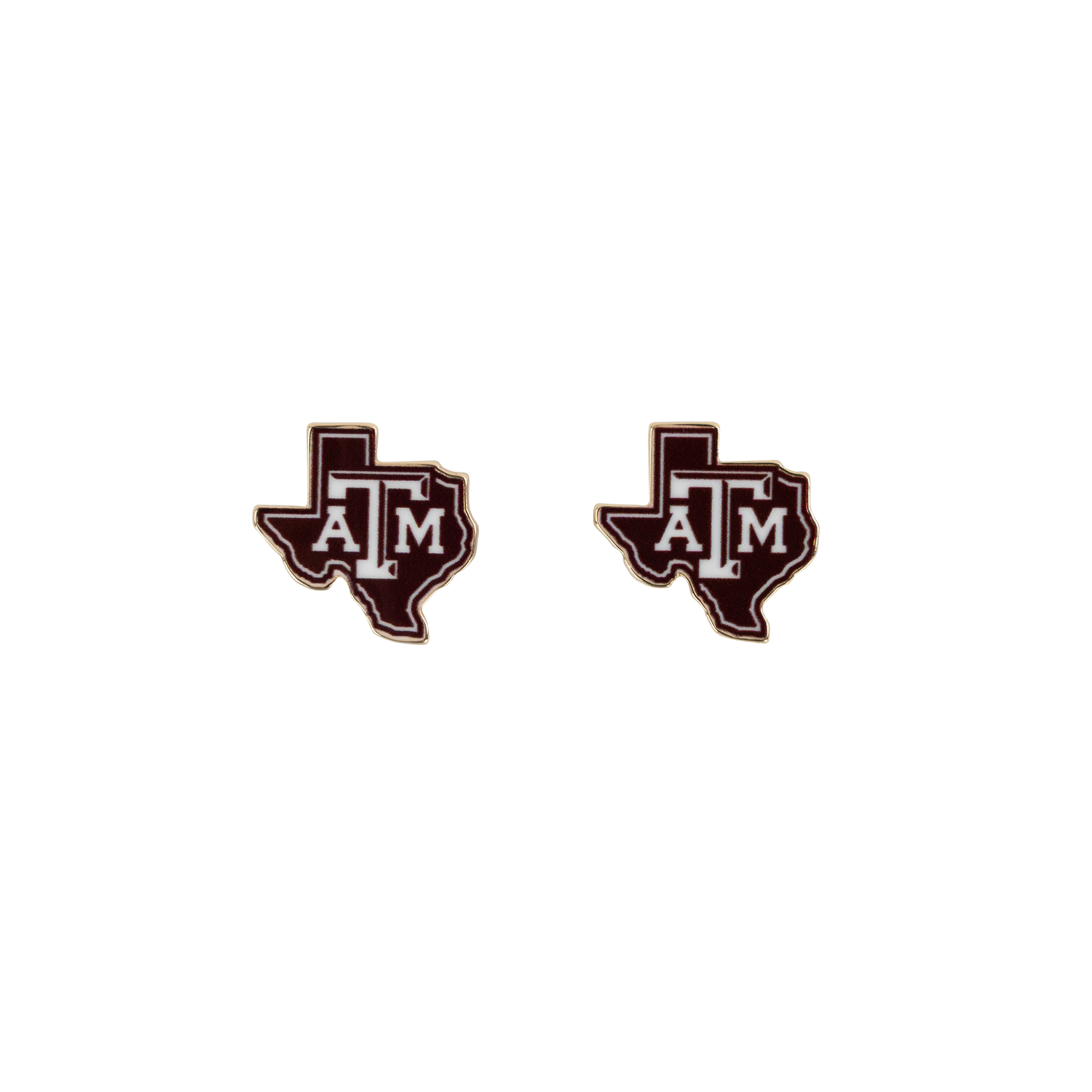 Maroon Texas with ATM logo earrings