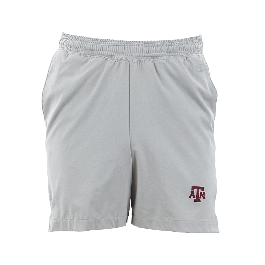 Grey Athletic Shorts with maroon ATM logo