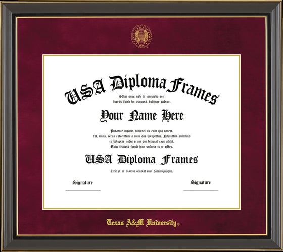 Texas A&M Classic Black with Maroon Mat Diploma Frame 