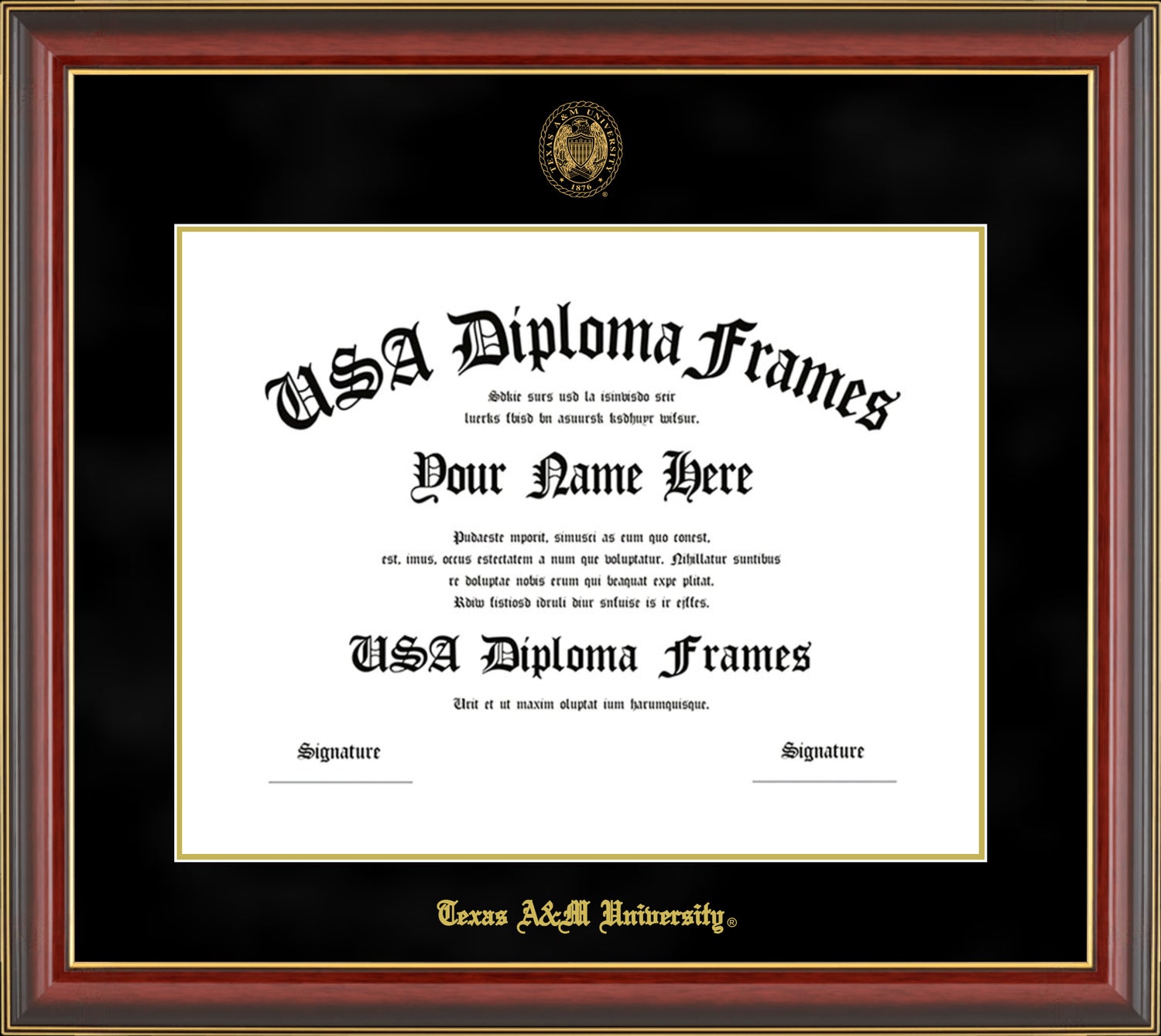 Texas A&M Classic Trim with Black Mat Diploma Frame