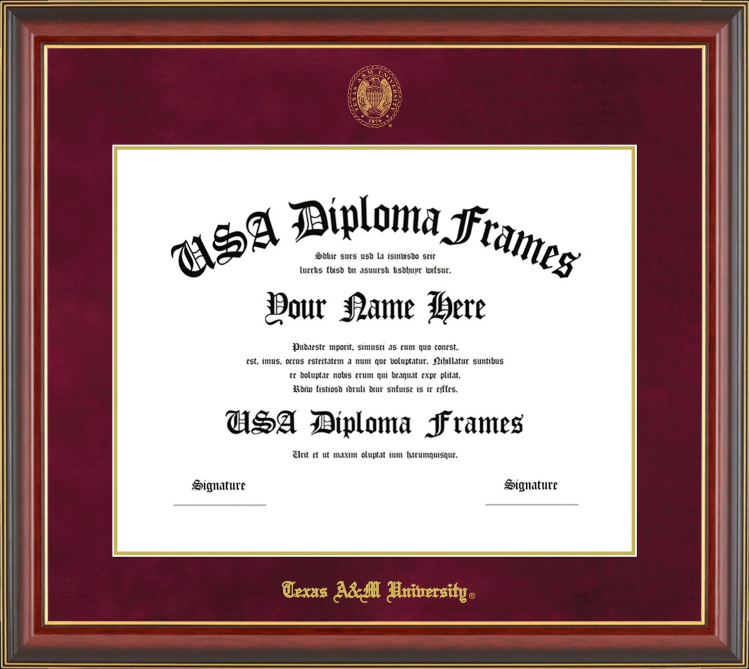 Texas A&M Classic Trim with Maroon Mat Diploma Frame