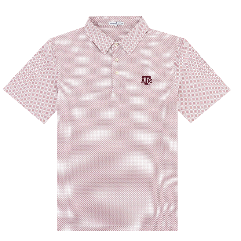 Maroon Geoblock Design Polo