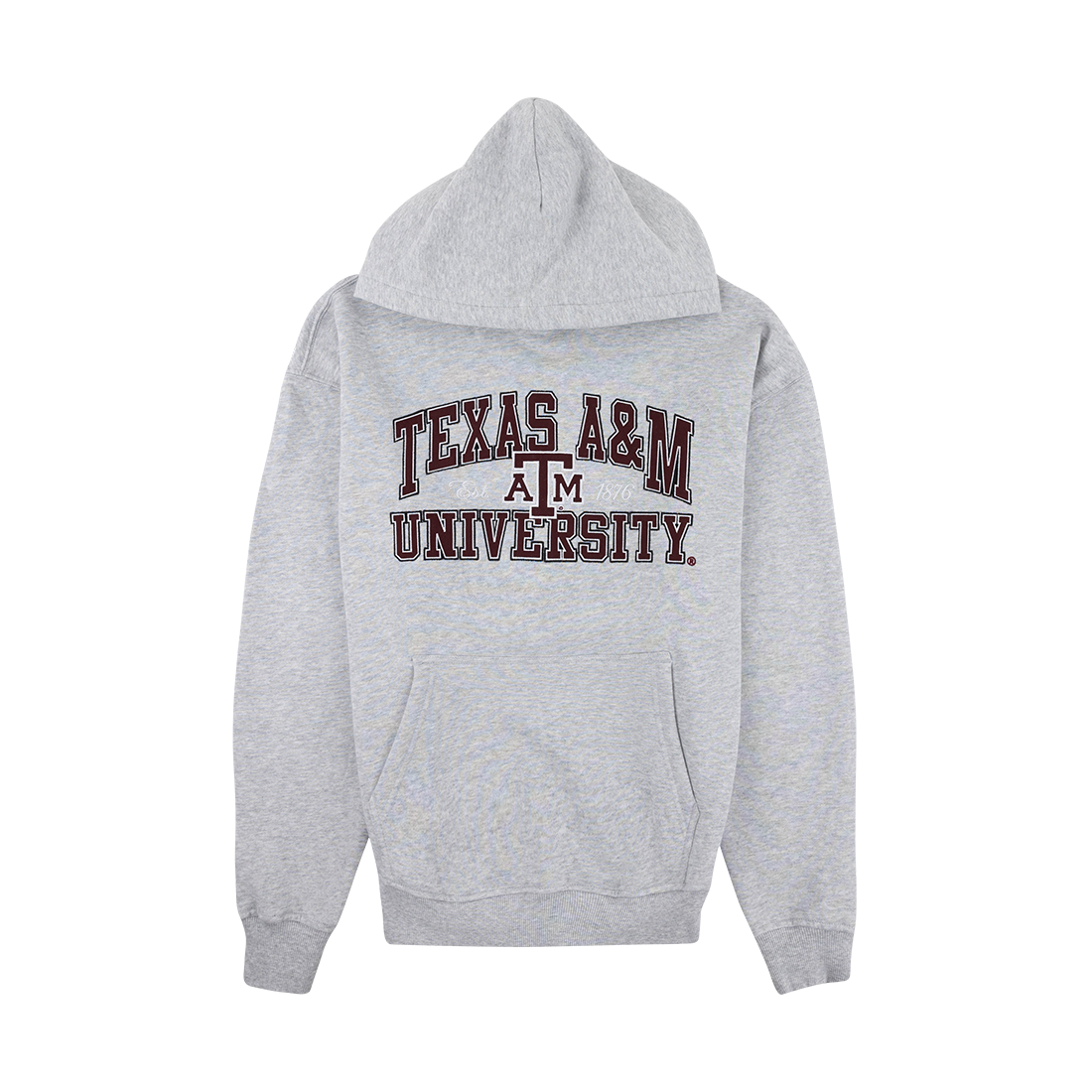 Gray Hoodie with Maroon Lettering
