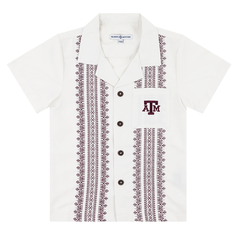 White Embroidered ATM Button Down
