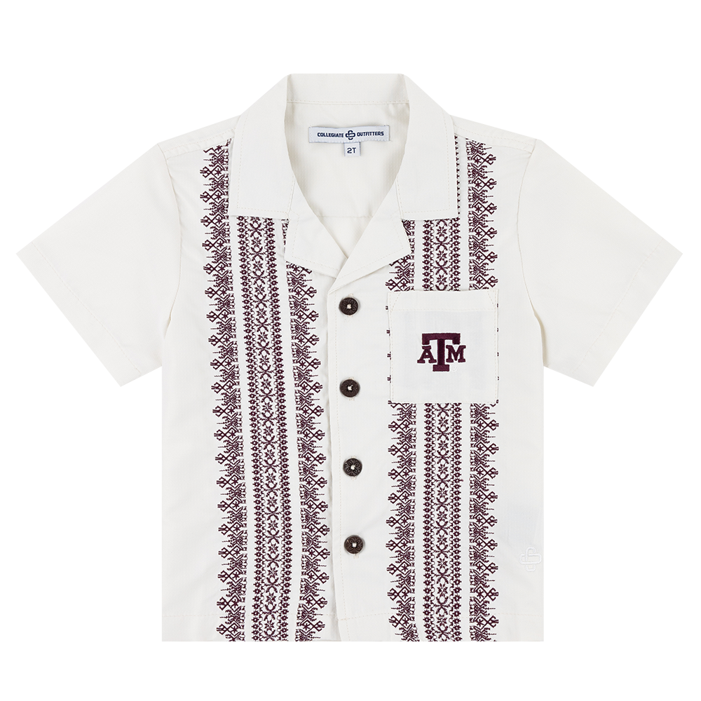White Embroidered ATM Button Down