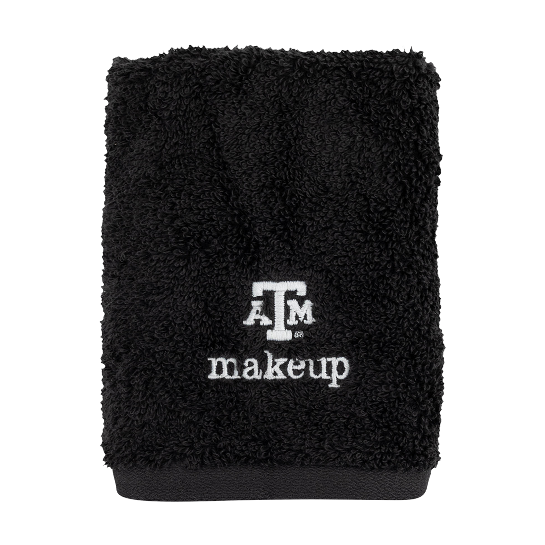 Black makeup bag with 'ATM makeup' logo