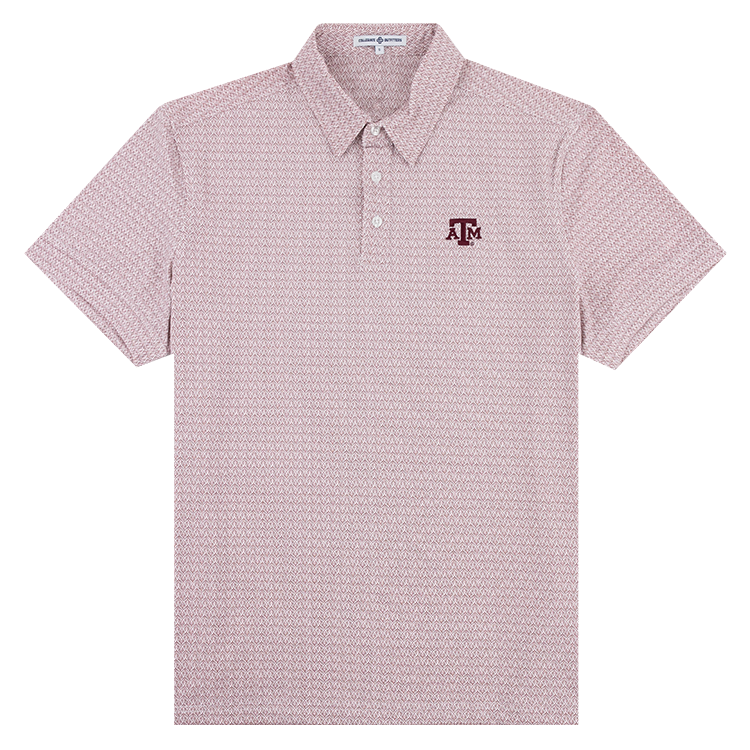 Maroon designed polo with maroon decal