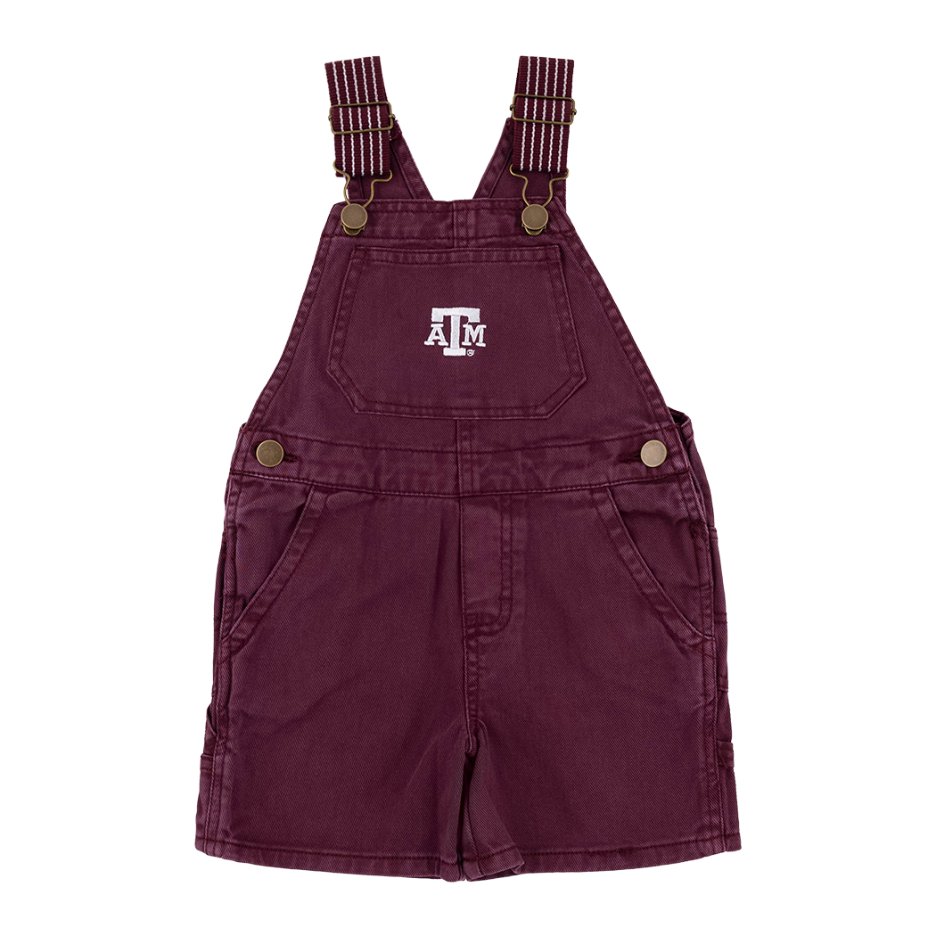 Maroon overalls with ATM logo on the chest