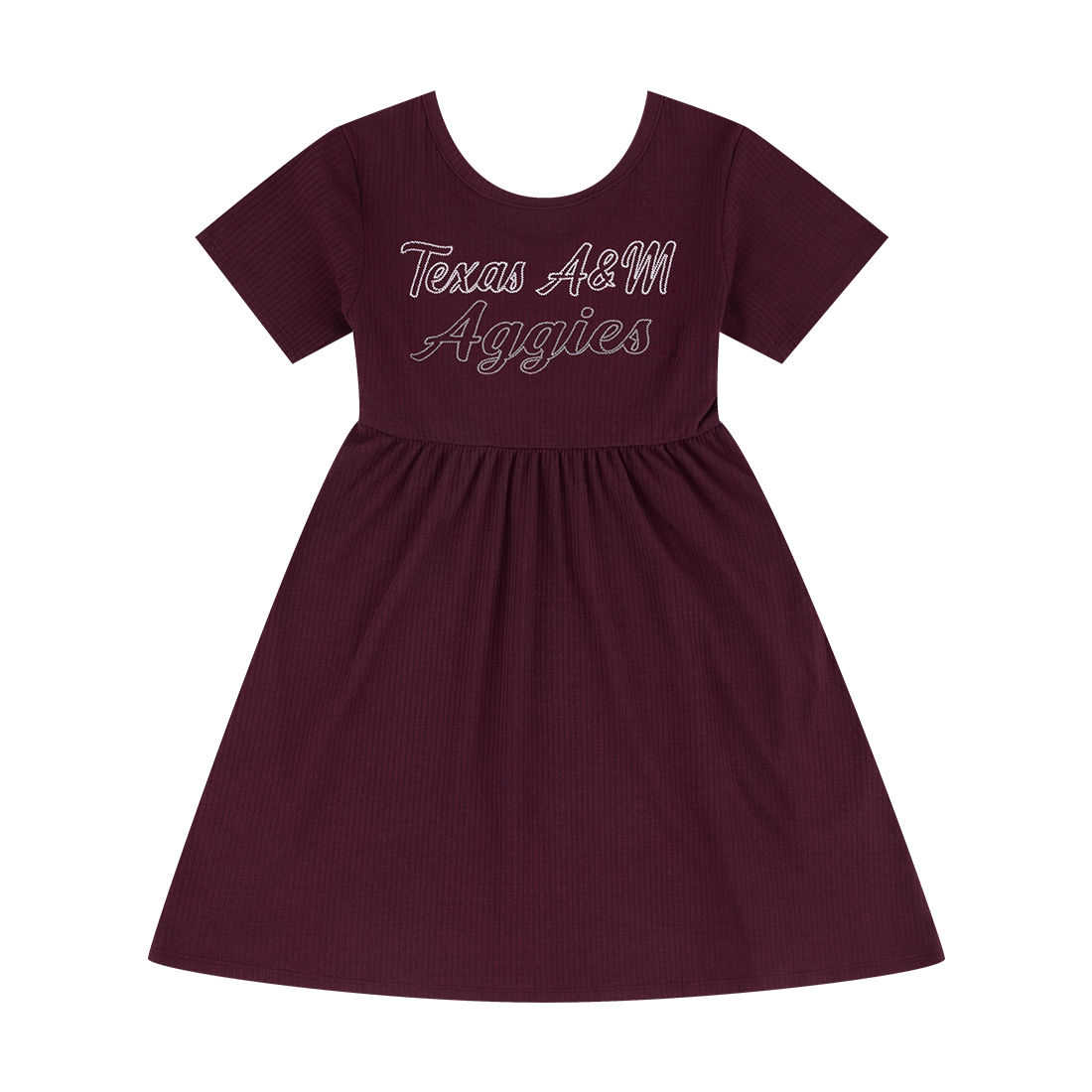 Texas A&M Colosseum Girls Ribbed Dress in Maroon