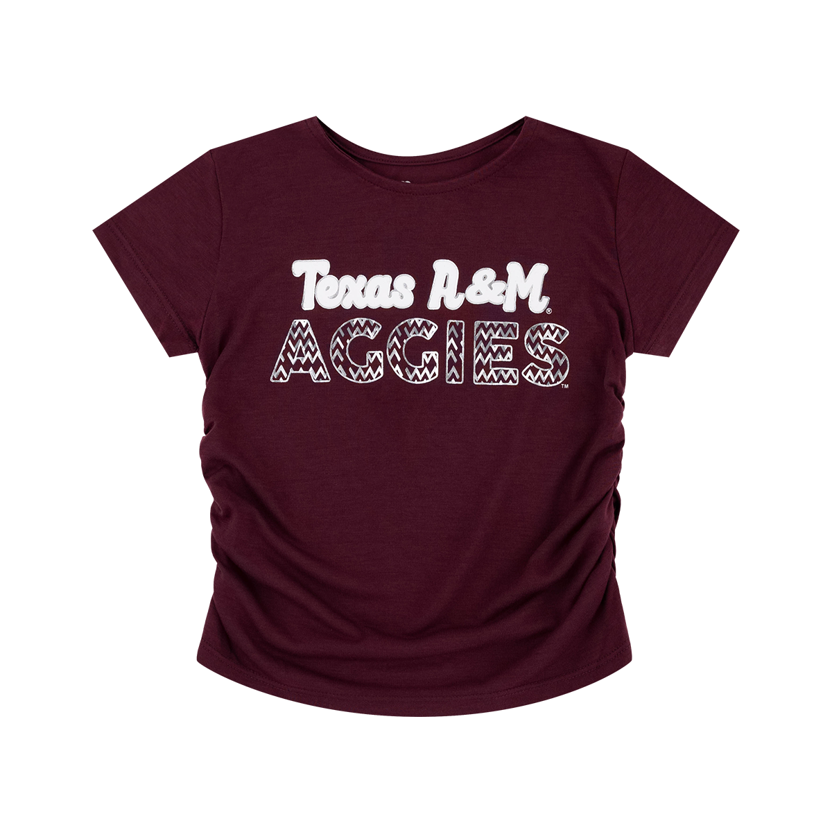 Texas A&M Aggies Colosseum Athletics Girls Ruched Tee in Maroon