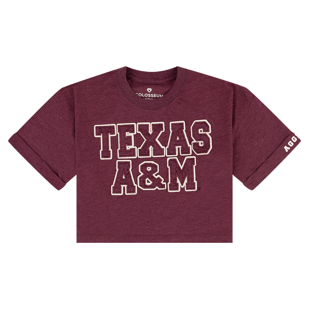 Texas A&M Colosseum Girls Short Sleeve Tee in Maroon