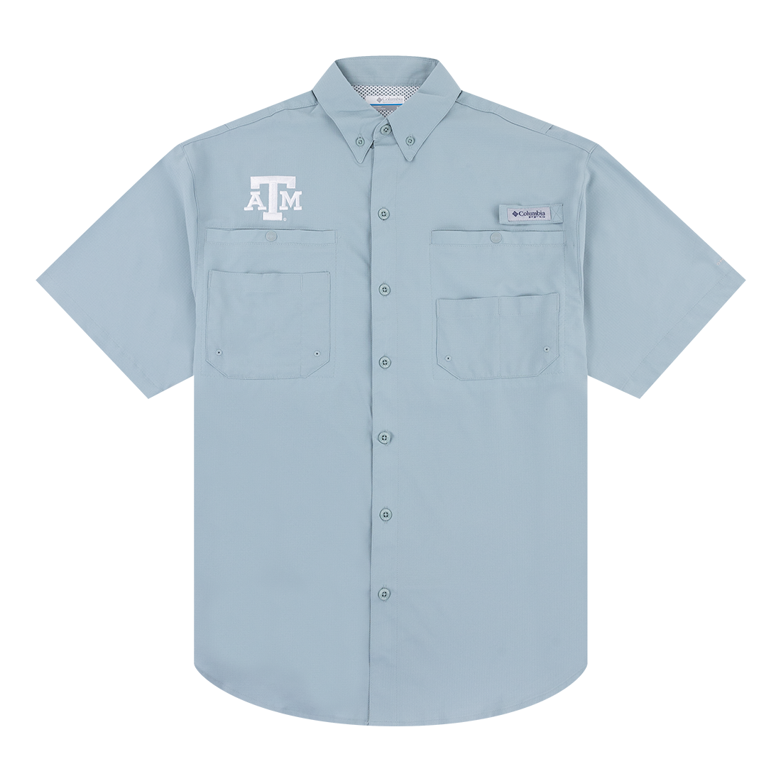 Texas A&M Columbia Sportswear Crushed Blue Tamiami SS Shirt