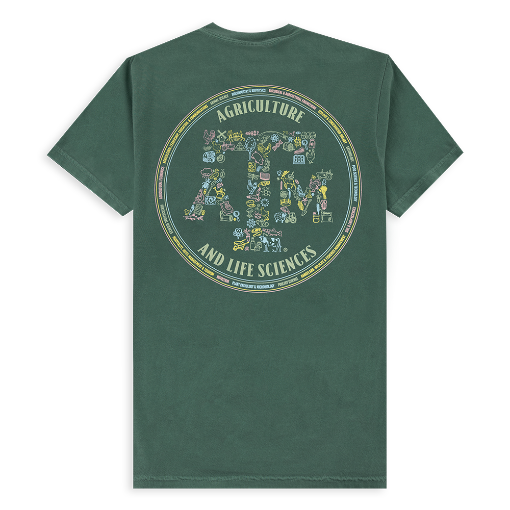 Green T-Shirt with AG & Life Sciences Design making ATM logo