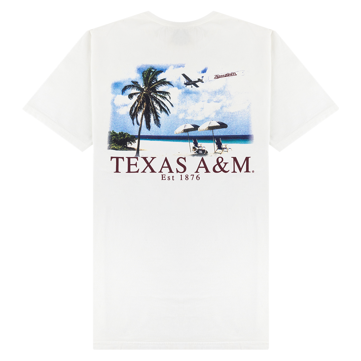 White T-Shirt with Aggie beach design