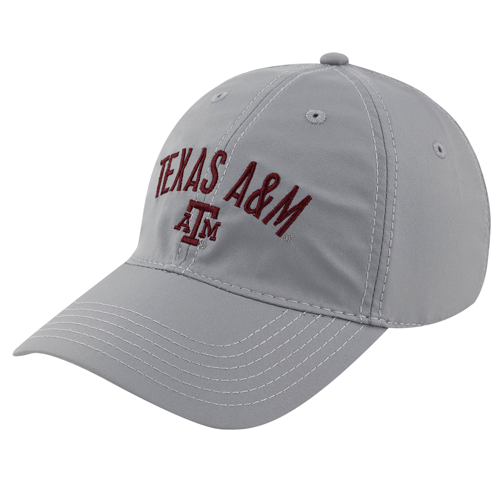Gray hat with "Texas A&M" in maroon
