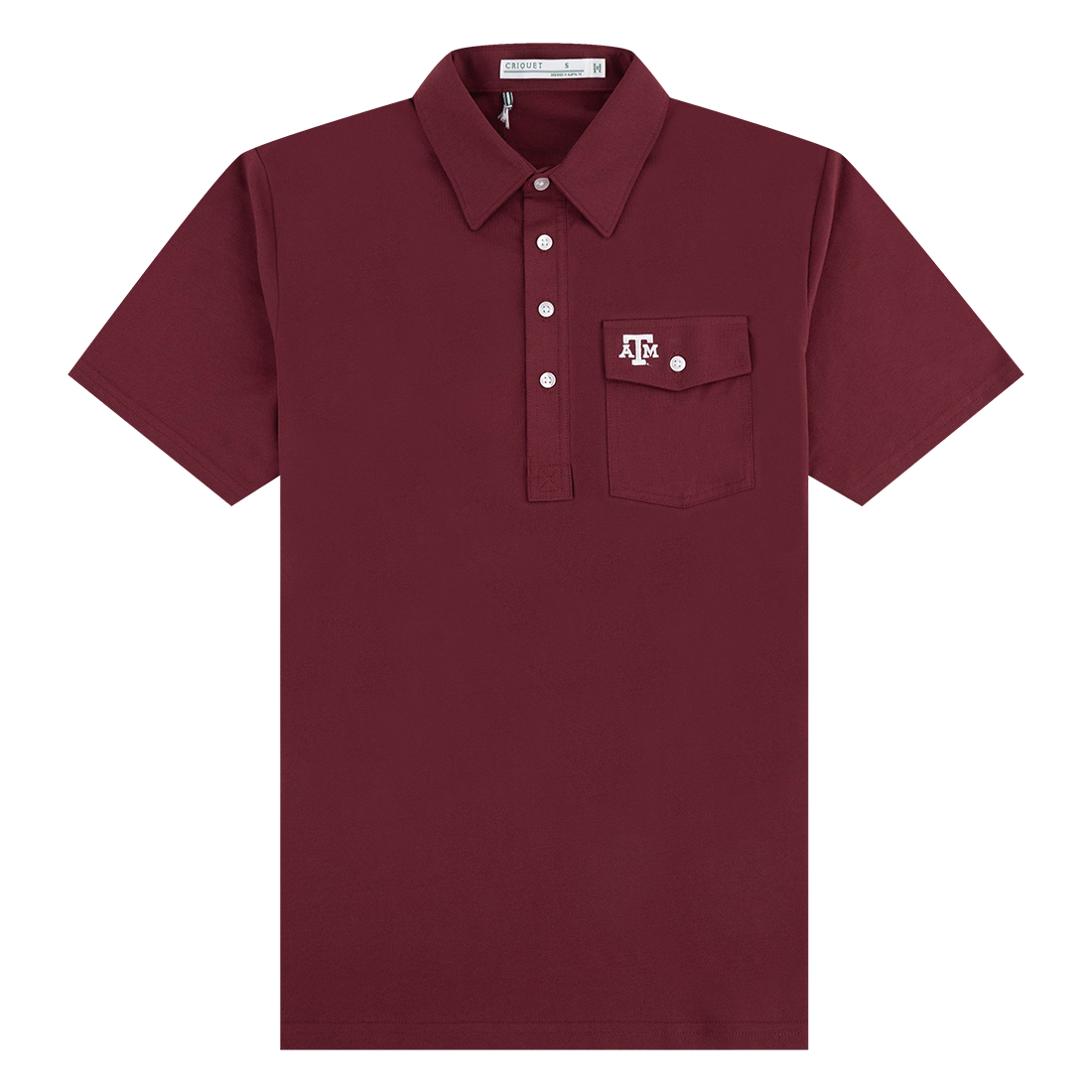 Texas A&M Criquet Pocket Flap Performance Shirt in Maroon