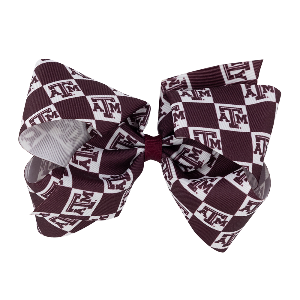 ATM Maroon Checkered Bow